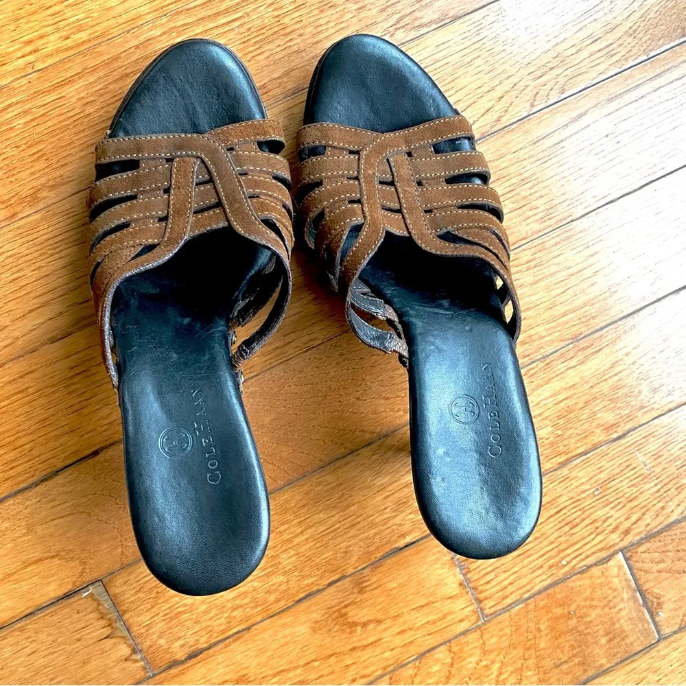 Cole Haan Clio Suede Designer Strappy Platform Heels - Image 9