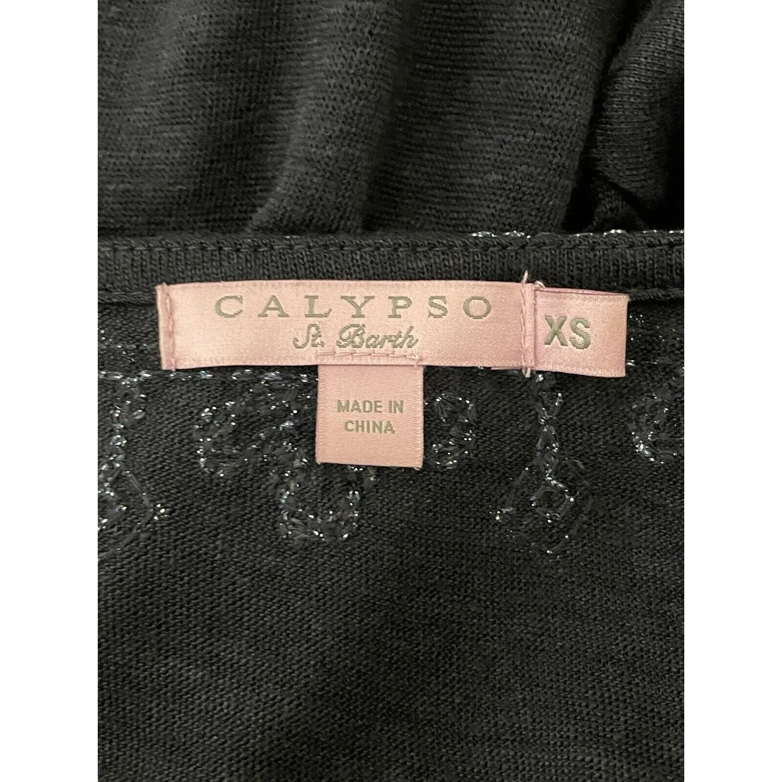 Calypso St. Barth Berega Sequin-Embroidered Tunic Gray Size XS - Image 11