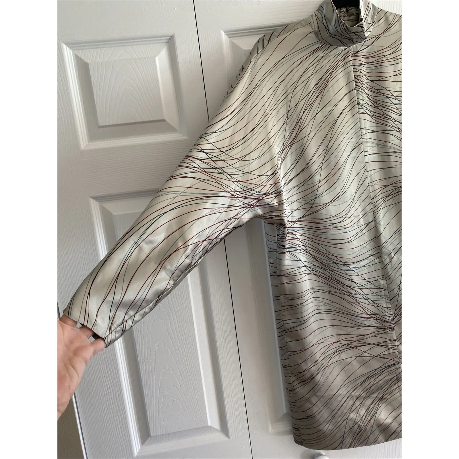 Harve Benard Womens 4 Satin Shift Dress Long Sleeve Vintage - Image 3