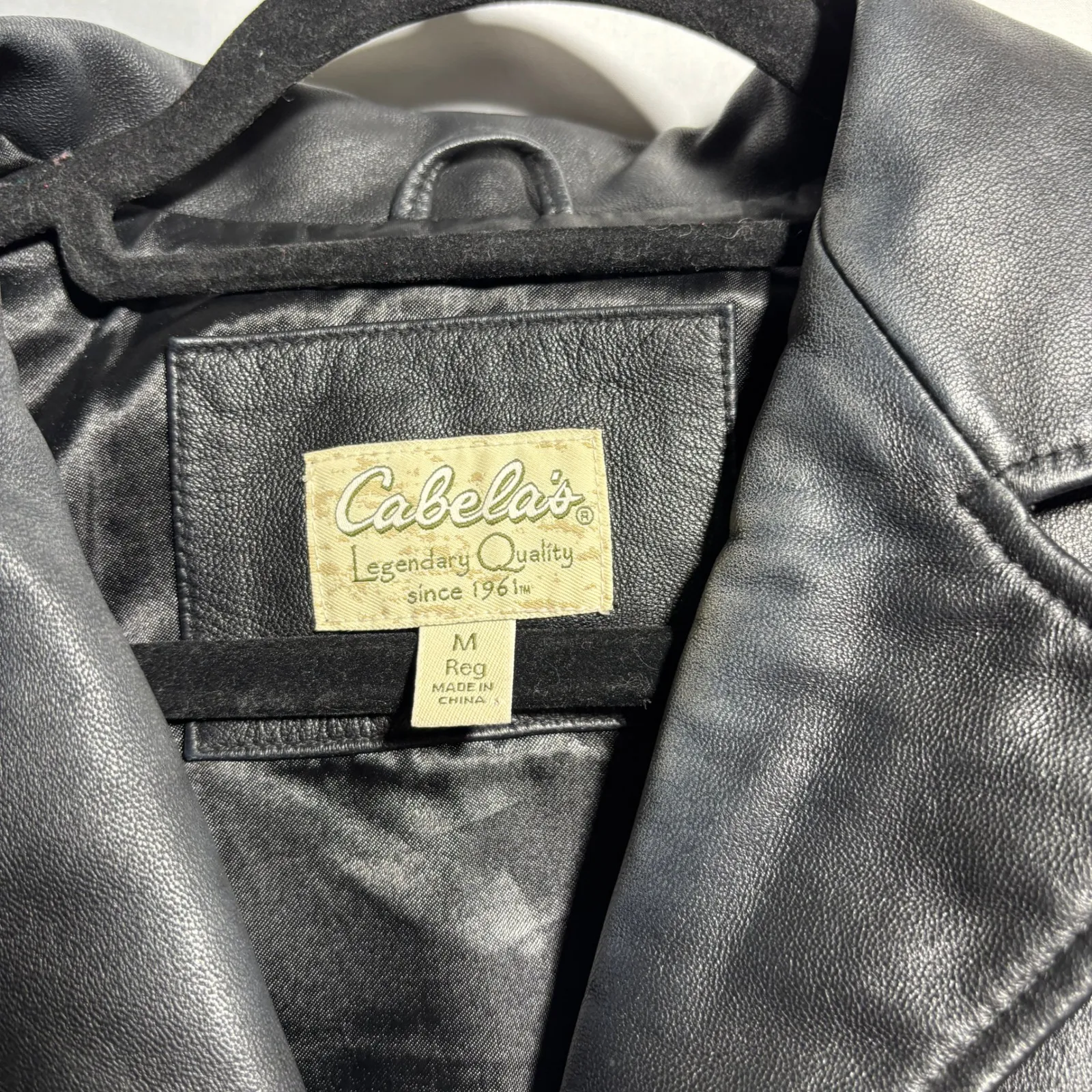VTG Cabelas Leather Jacket Womens M Black Genuine Leather Blazer Coat SEE Size M - Image 3