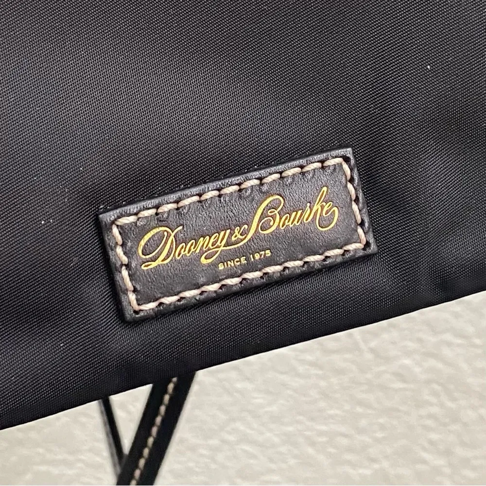 DOONEY & BOURKE North South Triple Zip Black Nylon Embroidered Duck Crossbody - Image 11