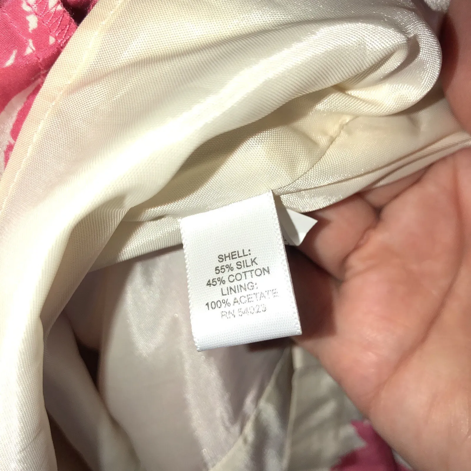 Banana Republic pink/cream classic elegant silk floral sheath dress Size 2 - Image 11