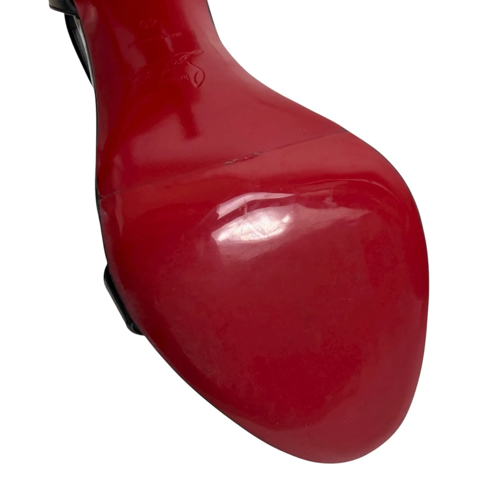 Christian Louboutin Astridal 100 Patent Leahter Heel Sandal Black Size 40 - Image 12