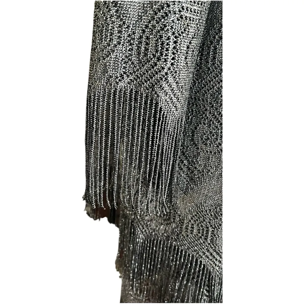 S.L. Fashion Silver Sparkle Fringe dress and Fringe Duster. Size 12 - Image 9