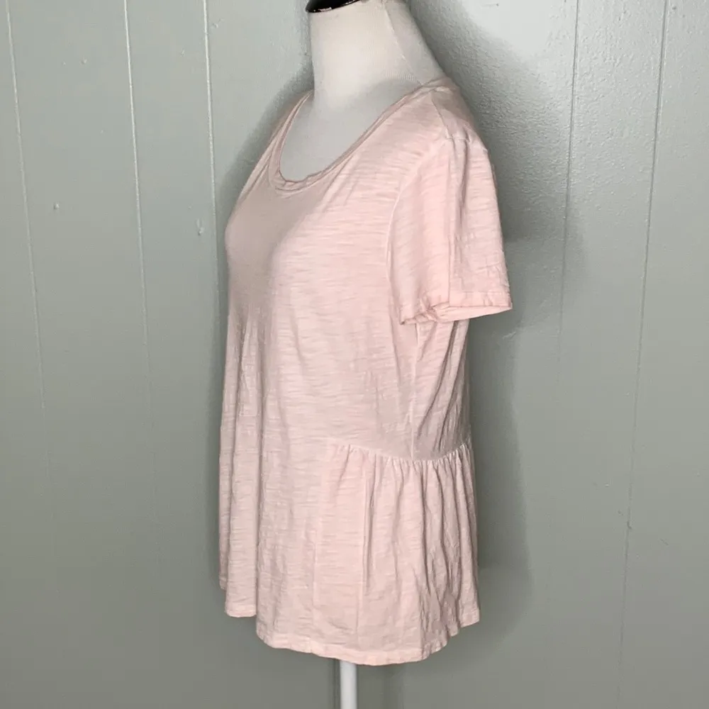 Sanctuary Casual Pink Short Sleeve Round Neck Shirt Peplum Back XS - Image 6