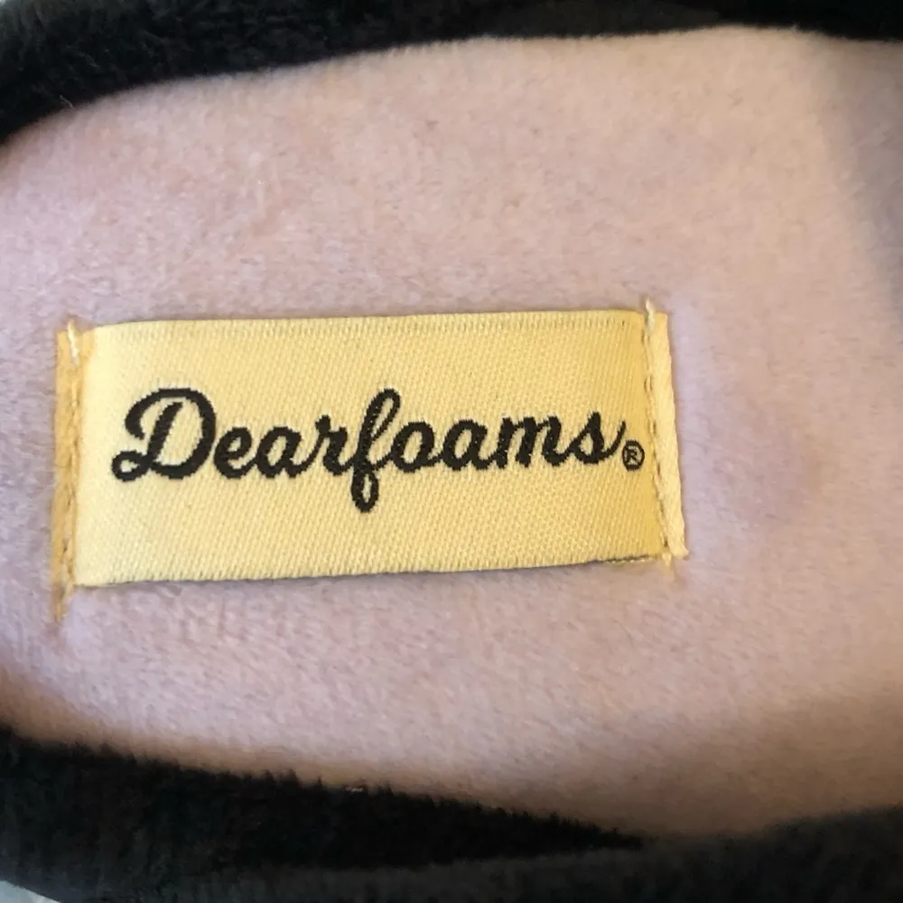 Dearfoams Chenille Slippers Size 5-6 Small Womens Scuff Memory Foam Black New - Image 8