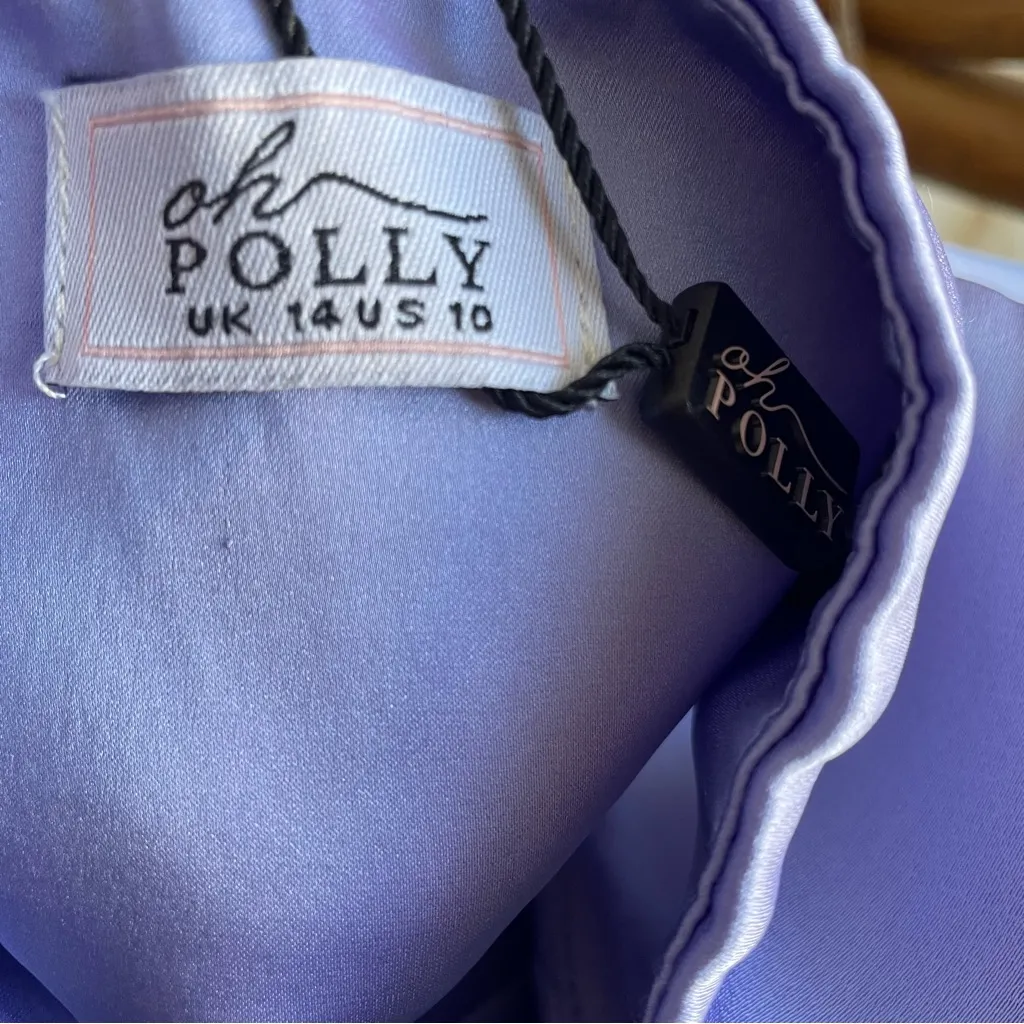 Oh Polly Rialta Cutout Satin Mini Dress Sleeveless in Lilac Size US 10 - Image 4