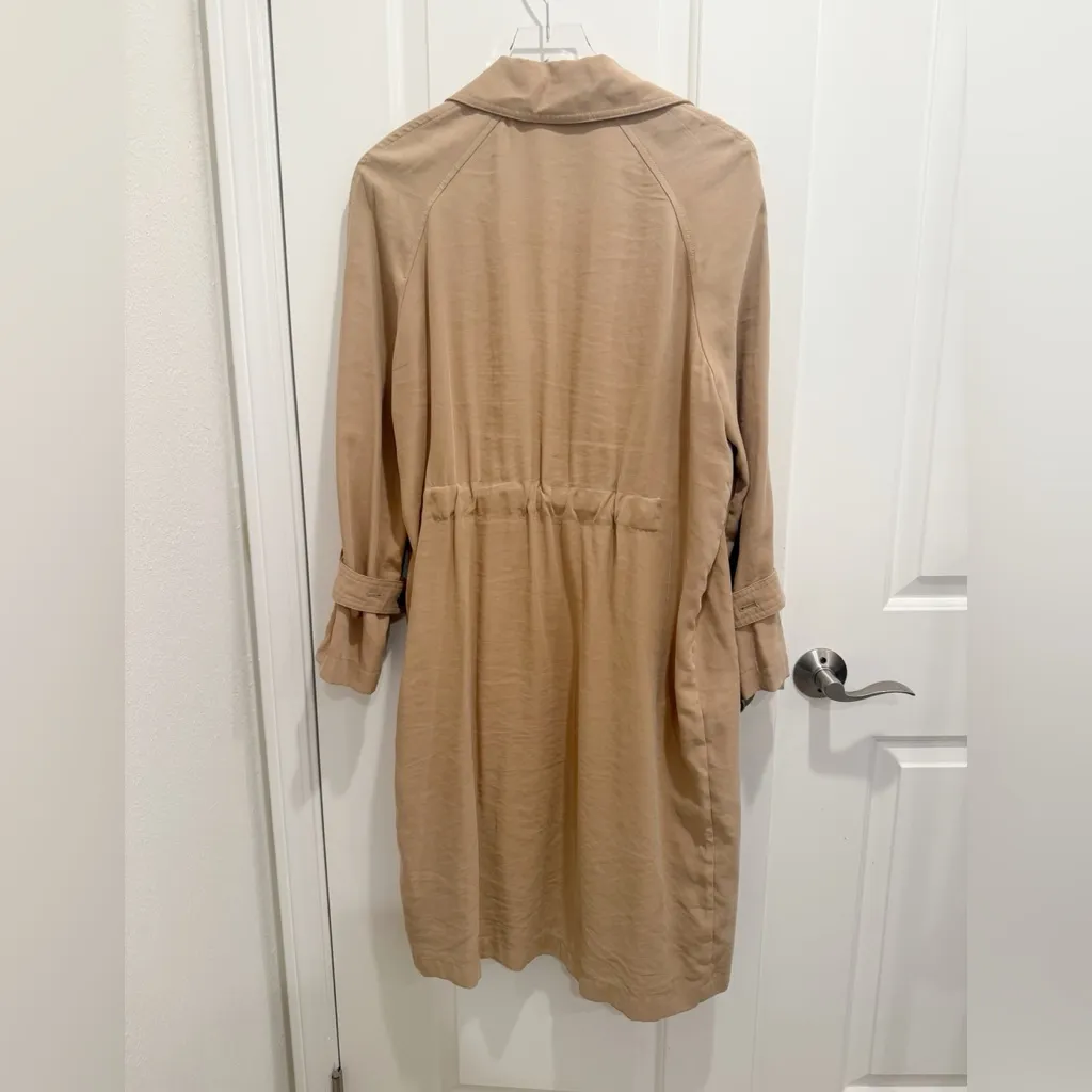 ZARA Open Front Long Trench Jacket in Tan - Image 6