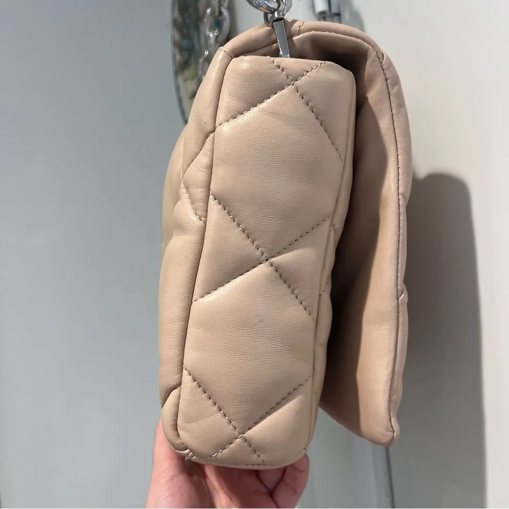 STAND STUDIO Brynnie Leather Bag Warm Sand Silver Strap Shoulder Bag - Image 11