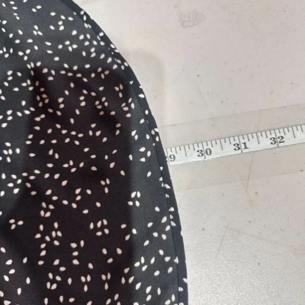 Daniel Rainn Koda Split Neck Rain Drop Polka Dot Blouse Black & White Size Small - Image 12