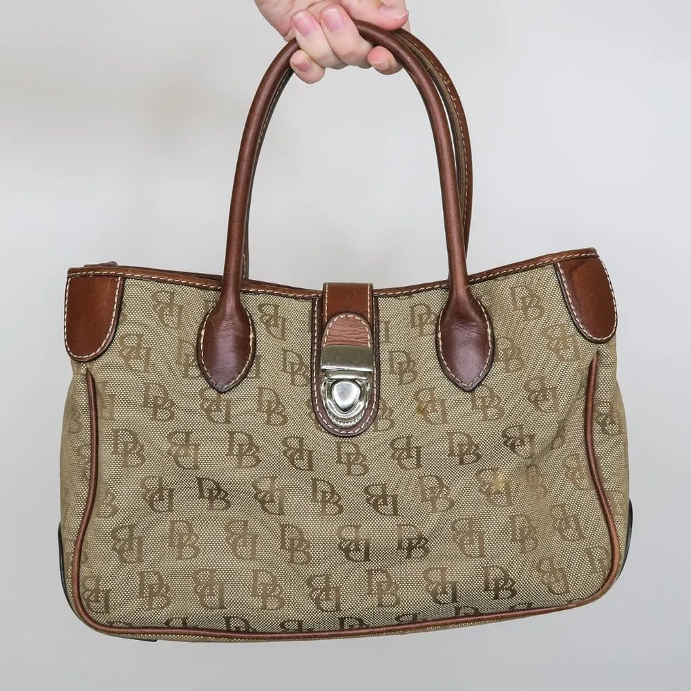 Vintage 90s Dooney & Bourke Signature Small Double Handle Tote - Image 2