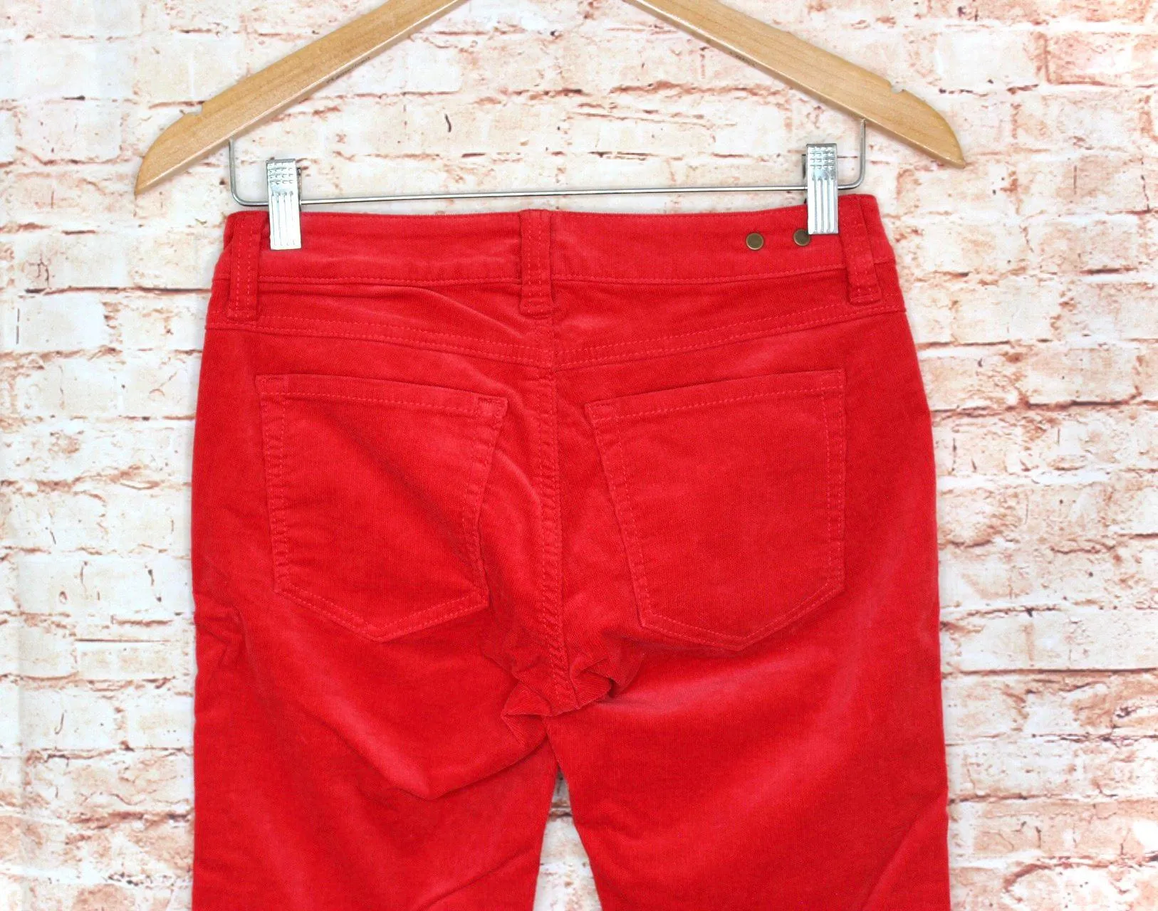 Jeans | Red Corduroy Skinny Fit Pants - Image 11