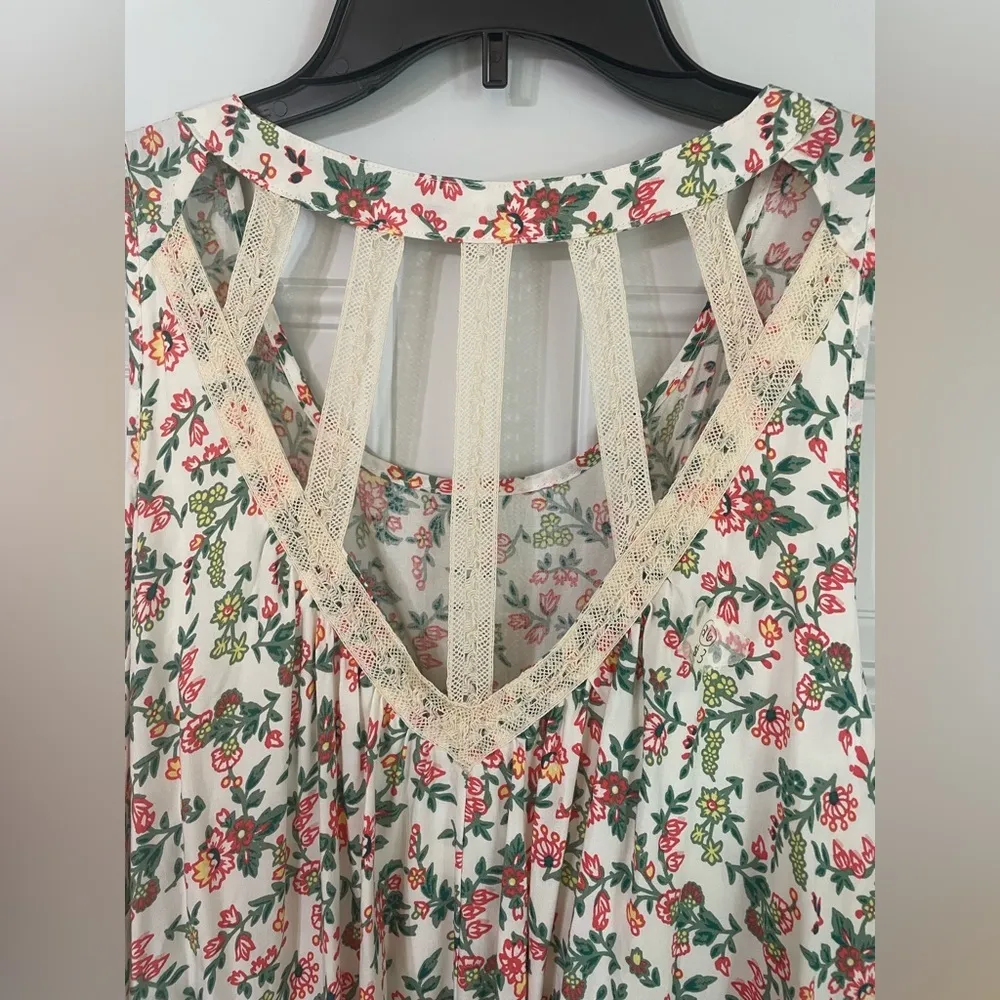 Entro Floral Lace Detailing Cottagecore Fairycore Peasant Babydoll Dress Medium - Image 6