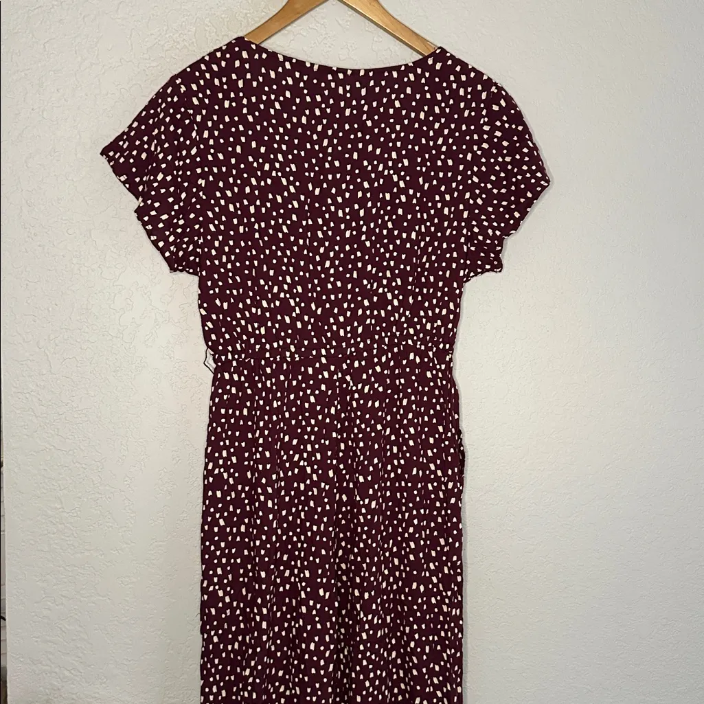 NEW Roxy Off to Paradise Burgundy Jumpsuit Flutter Sleeve Vacation Medium - Image 7