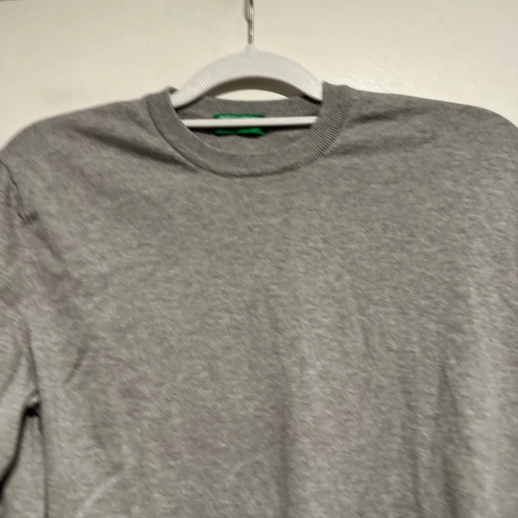 Vintage Women’s Sz: M United Colors Of Benetton Gray Pullover Cotton Sweater. - Image 9