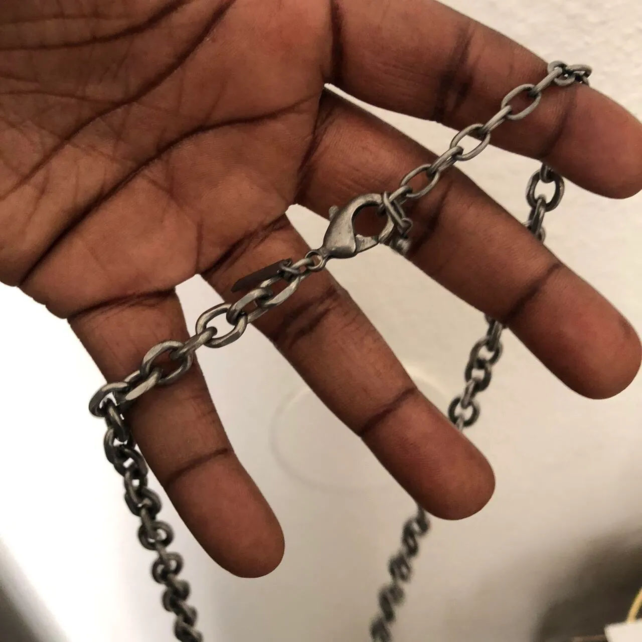 Lane Bryant 90s  emerald gem stone silver chain necklace-whimsygoth vibes - Image 2