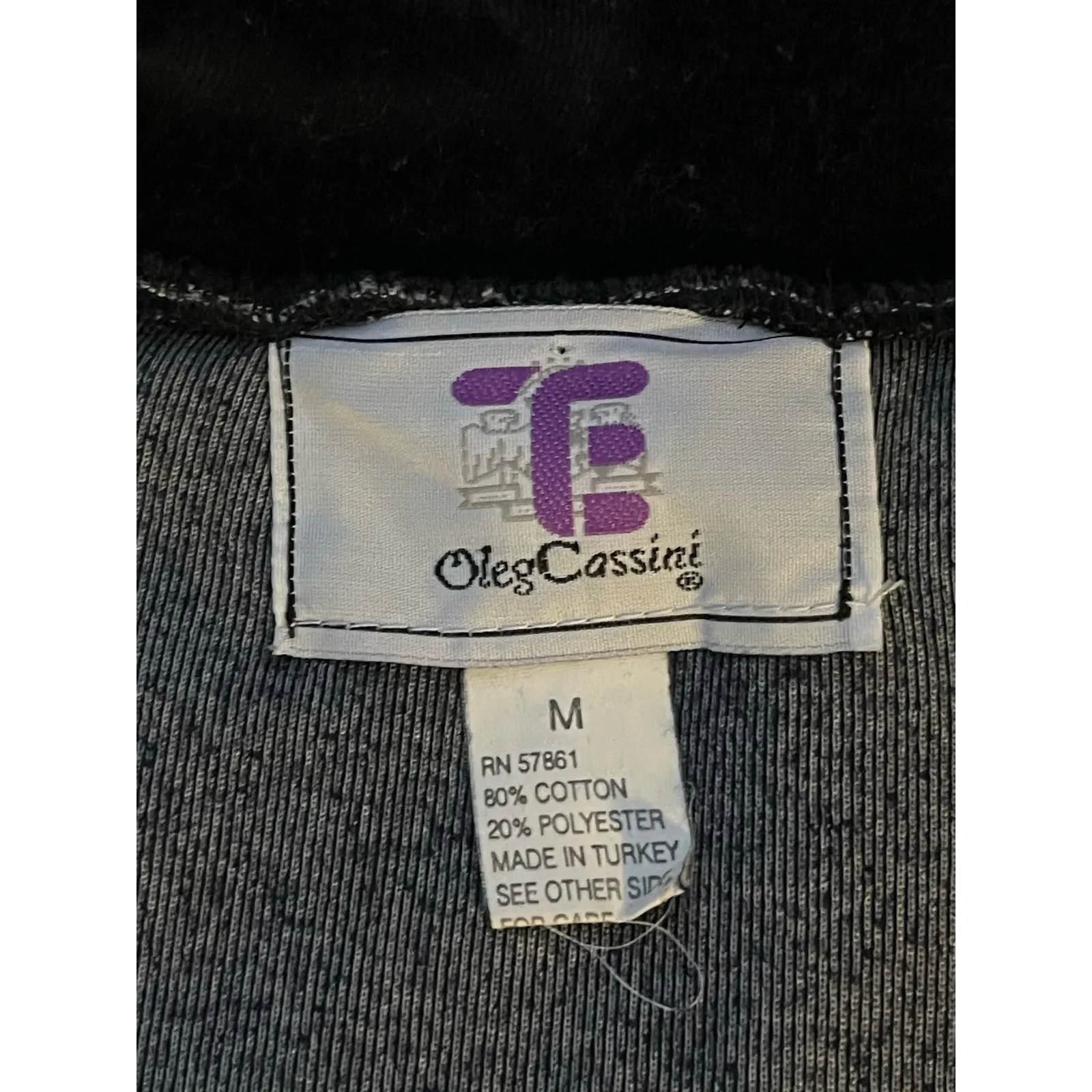 Vintage Womens Oleg Cassini 80s Black Velour Embroidered Retro Zip Jacket Medium - Image 7