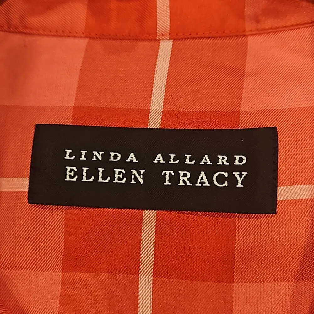 💕LINDA ALLARD ELLEN TRACY💕 Plaid Button Down Shirt ~ 100% Silk NWOT - Image 6