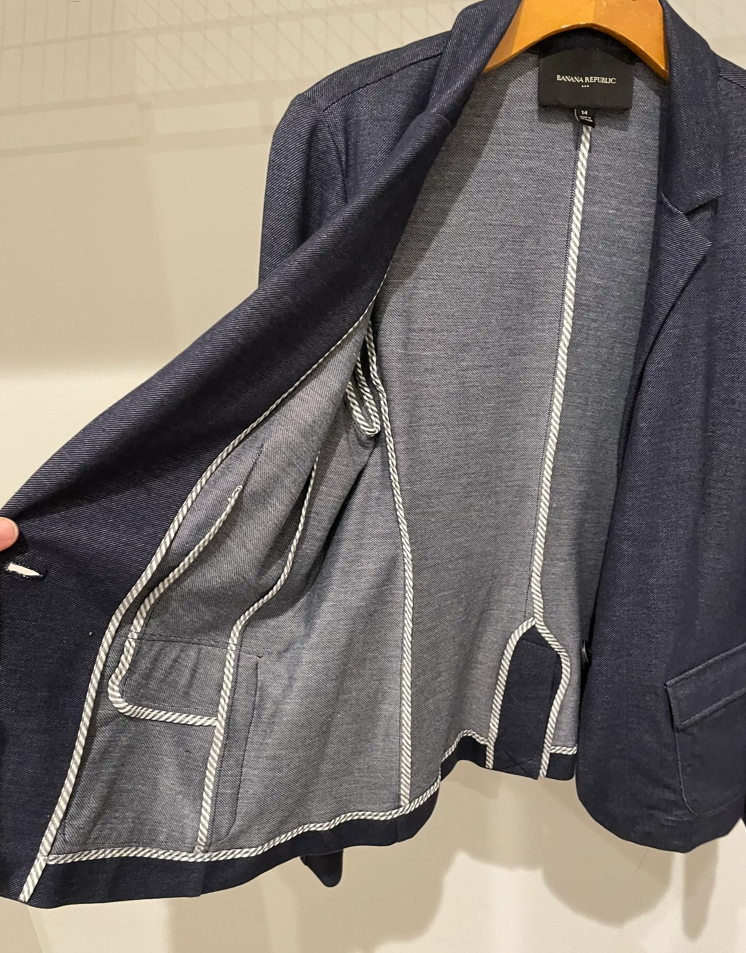 navy knit blazer-Size 14 - Image 9