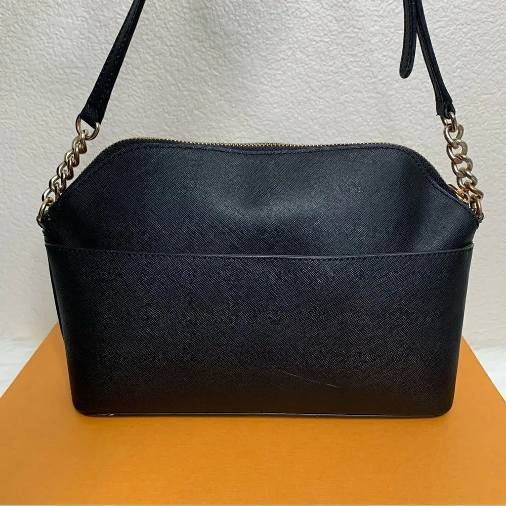 Calvin Klein Black Saffiano Top Zip Chain Crossbody Bag - Image 10