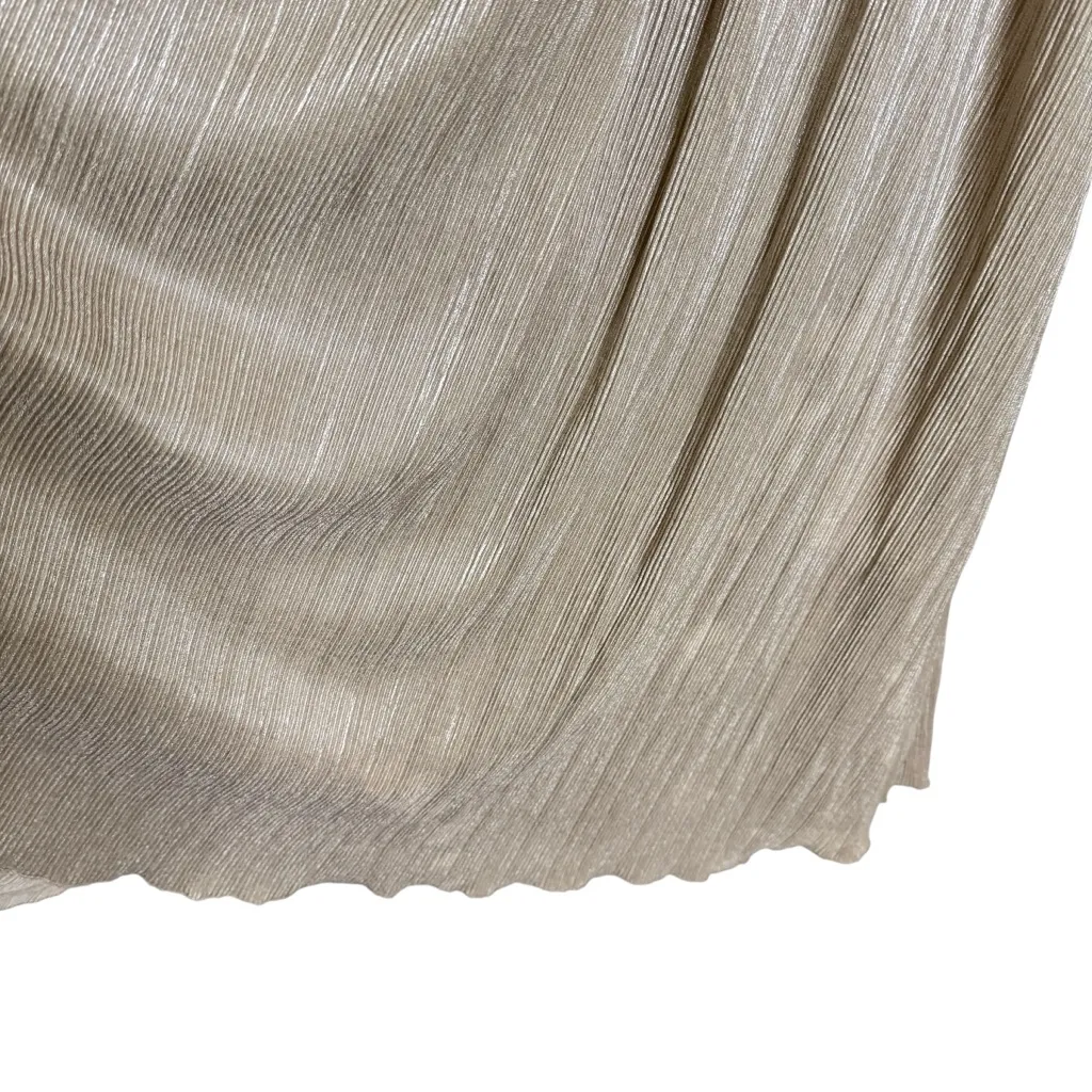 Jonathan Simkhai Metallic Plisse Gown Silver Size L - Image 6