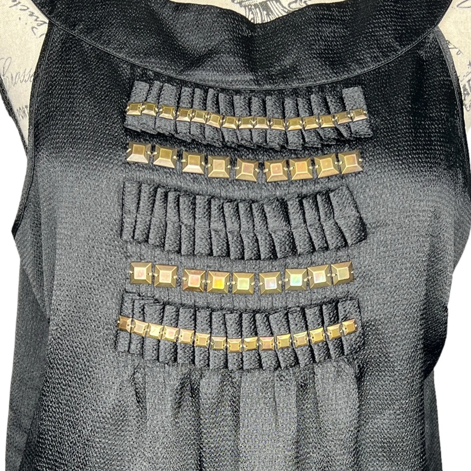 MICHAEL Michael Kors (M) Pleated Back Front Metal Detail Sleeveless Blouse Top Black Size M - Image 7