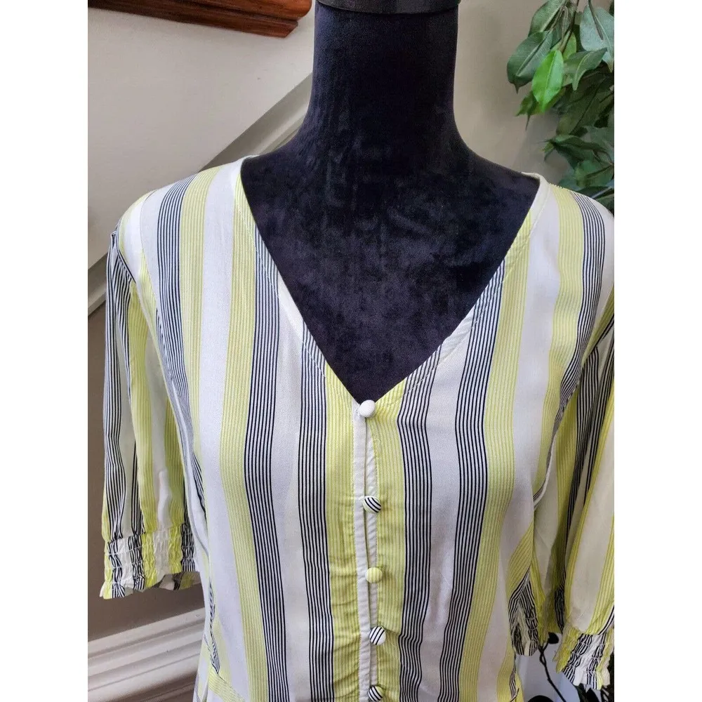 Lane Bryant Women Multicolor 100% Viscose V-Neck 3/4 Sleeve Top Blouse Size 24 - Image 3