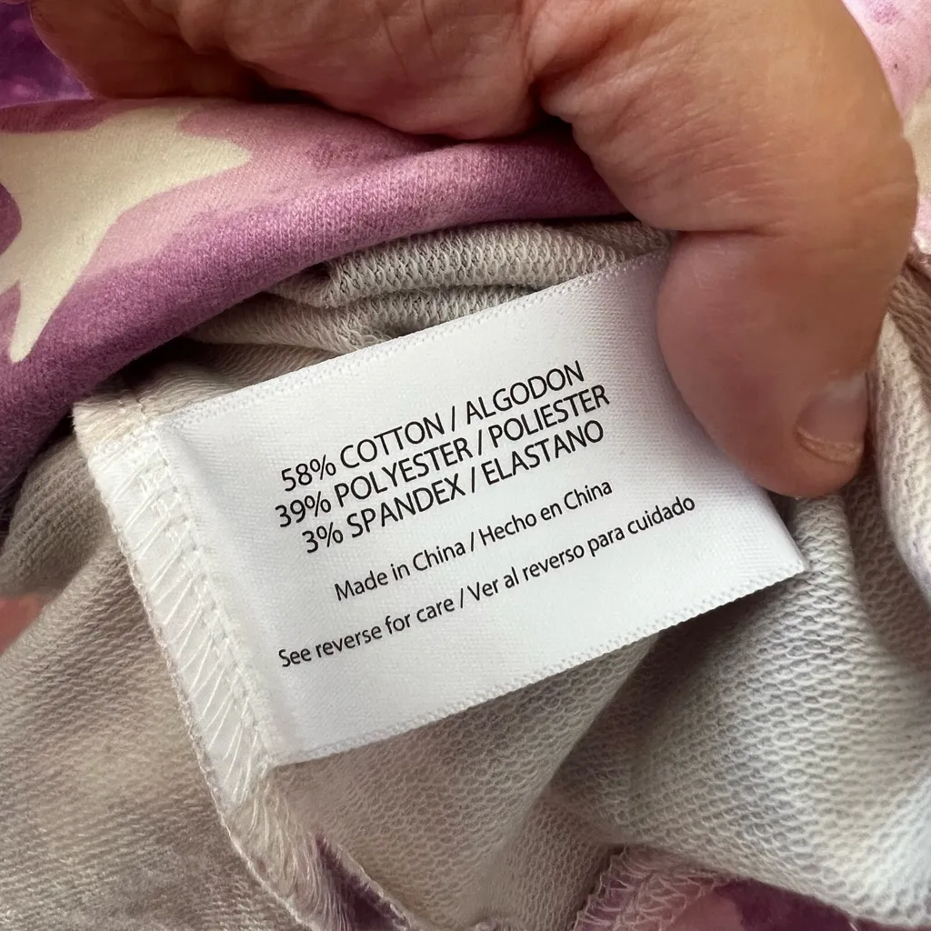 Wildfox Women’s NWT Purple Tie Dye Stars Crew Neck Sweatshirt Size Large‎ - Image 10