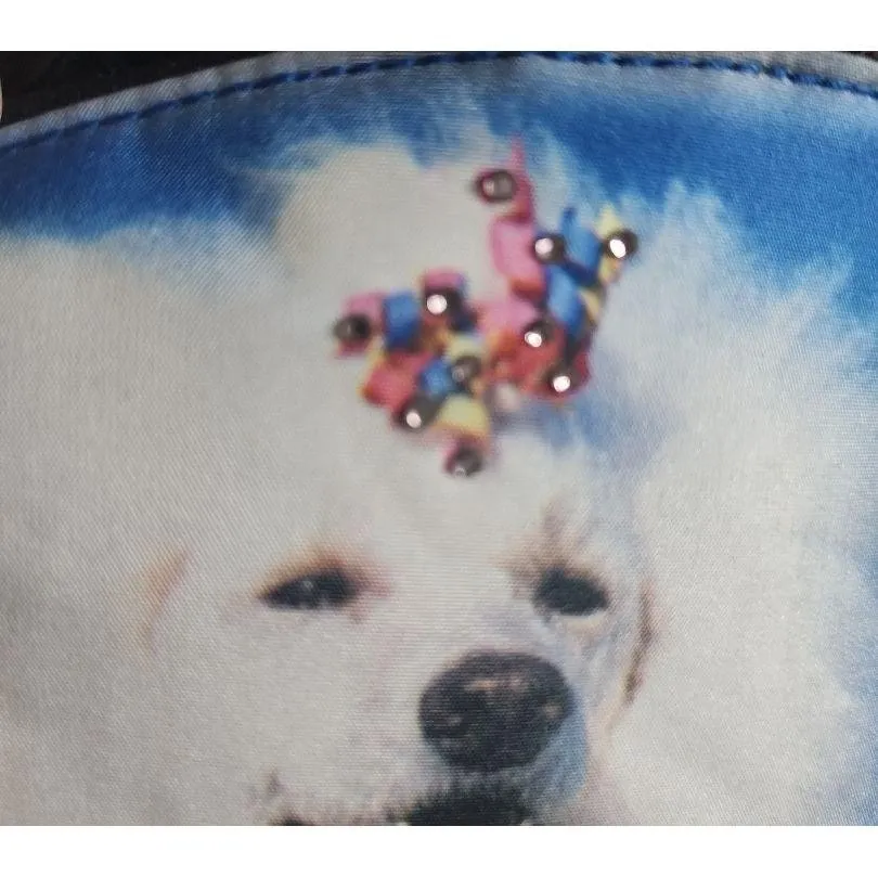 BRACIANO Crossbody Bag‎ Womens Blue Poodle Print Whimsical Dog Lover - Image 6