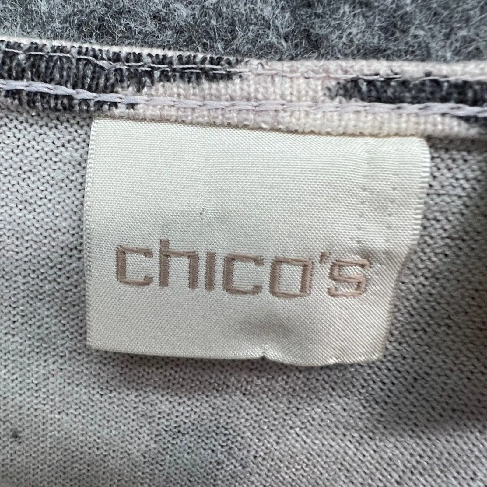 Chicos Top Womens XL Black Mauve Ombre Animal Print Blouse 3/4 Sleeve Stretch - Image 11