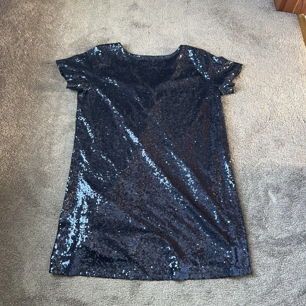 Lulus Light Up the Night Navy Blue Sequin Shift Mini Dress SIZE 1X - Image 6