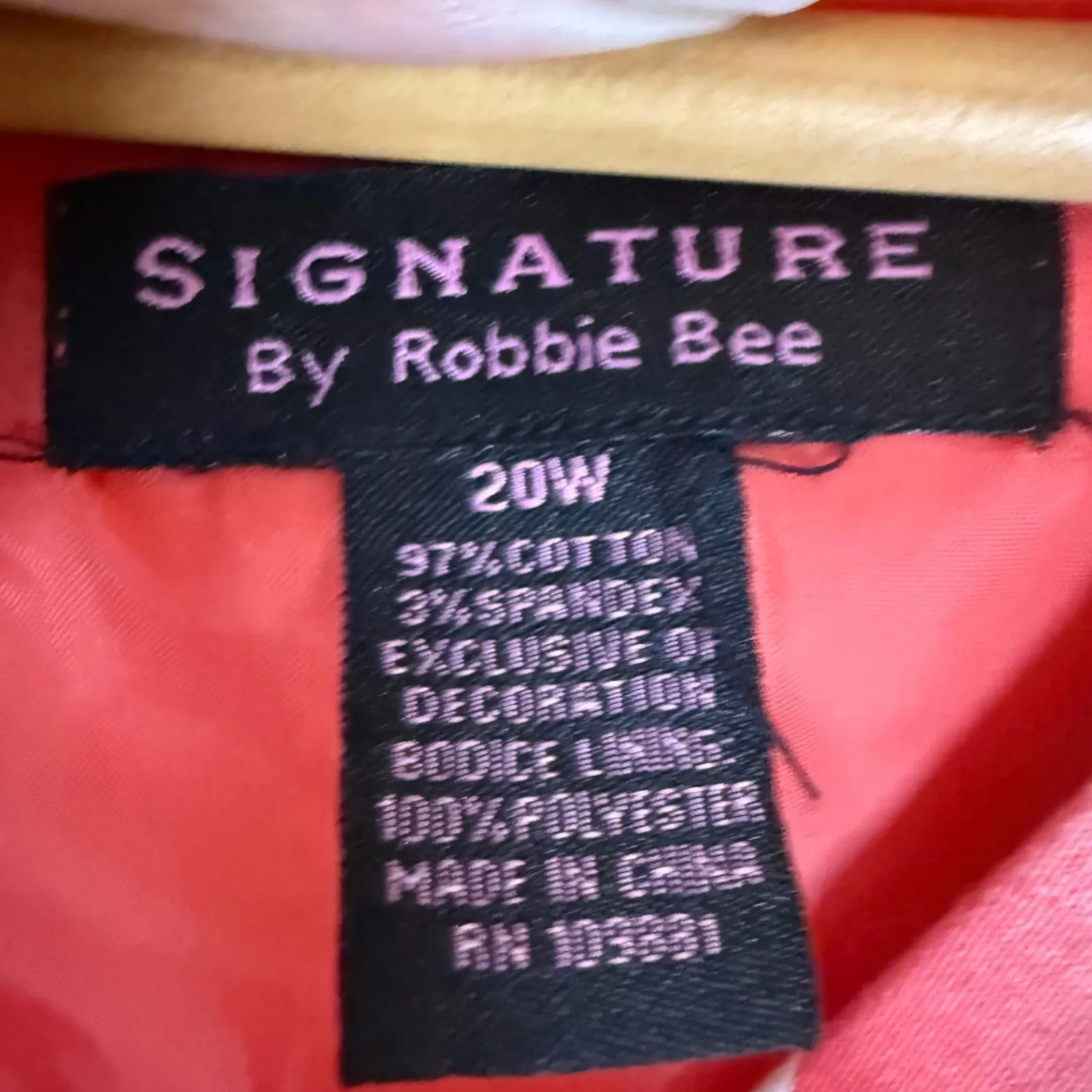 Signature Robbie Bee 20W Floral Print Sleeveless Dress Brown Ribbon Belt Wedding Pink - Image 2