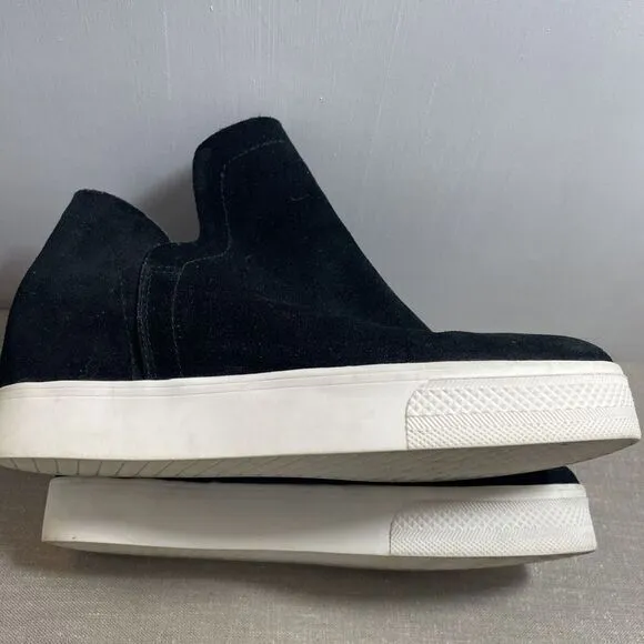 Steve Madden wrangler Size 8 Black Suede Leather Wedge Casual Shoe Slip In ring‎ - Image 4