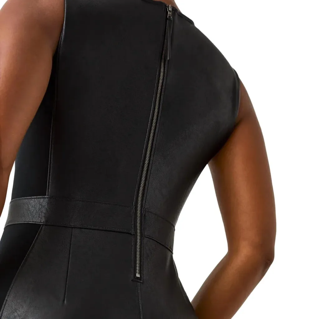 Spanx Leather-Like Combo Sheath Dress Luxe Black 1X - Image 7