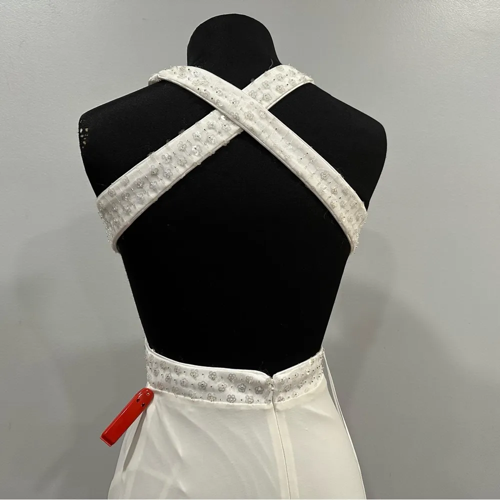 Mac Duggal 68166 Floral Sequined Criss Cross Bodice Gown 0 FLAW - Image 8