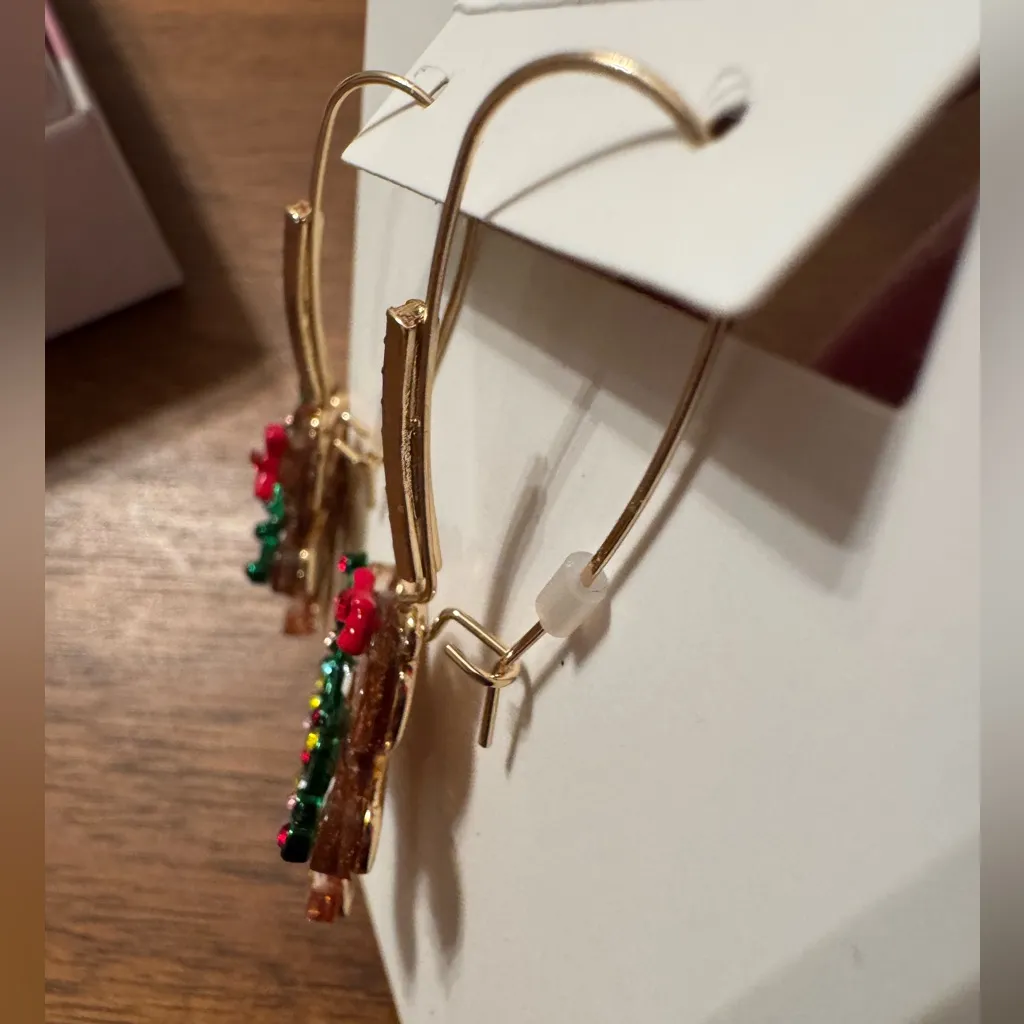 Betsey Johnson Gingerbread Dangling Earrings in Gift Box NWT - Image 5