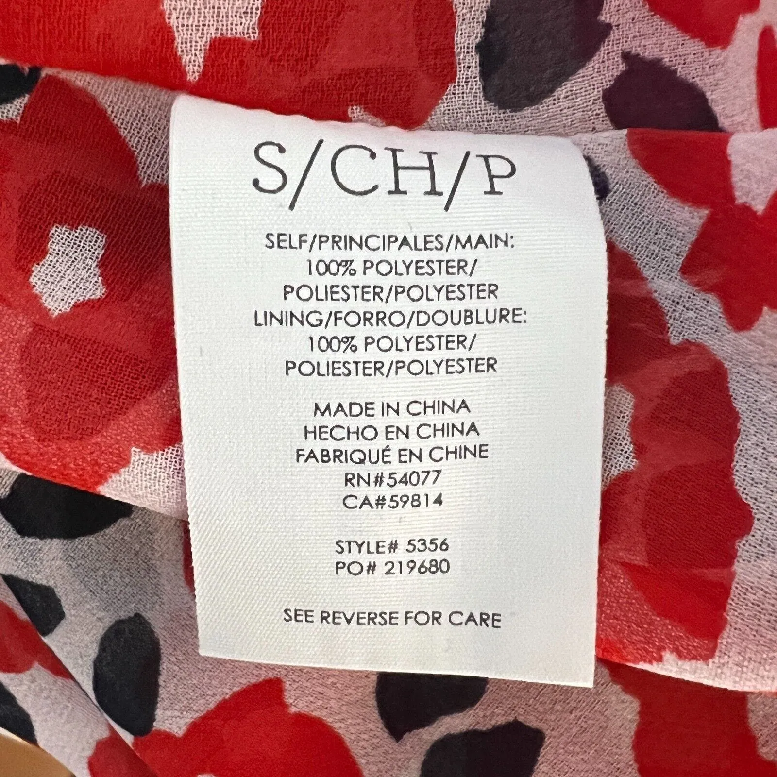 Cabi Shirt Womens Small Red White Floral Flipside Blouse Ruffle Trim Work Casual - Image 8