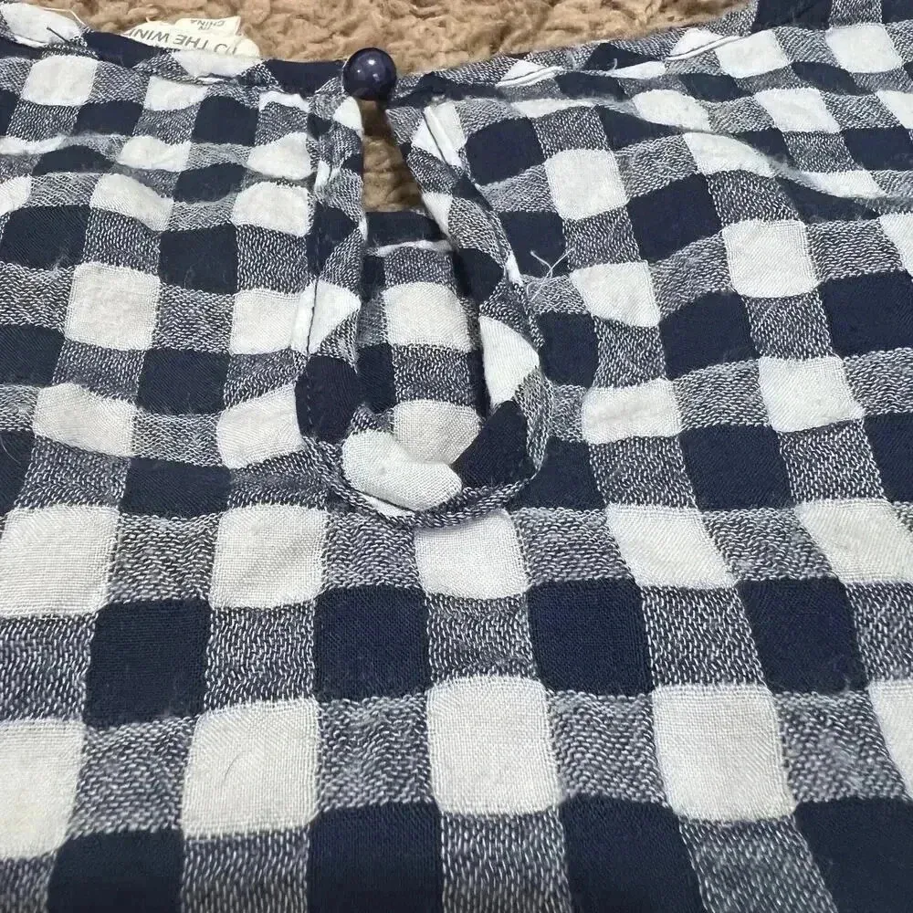 Caution to the Wind Women's Gingham Shirt Size S Bell Sleeve Casual - Image 5