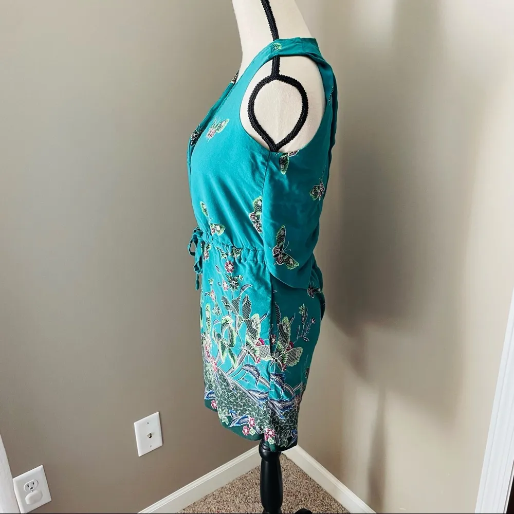 Elevenses By Anthro. Papillion Romper Green Sz XS - Image 2