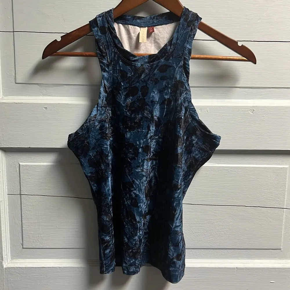 NWT XS Pilcro Blue Motif Velveteen Racerback Tank - Image 3