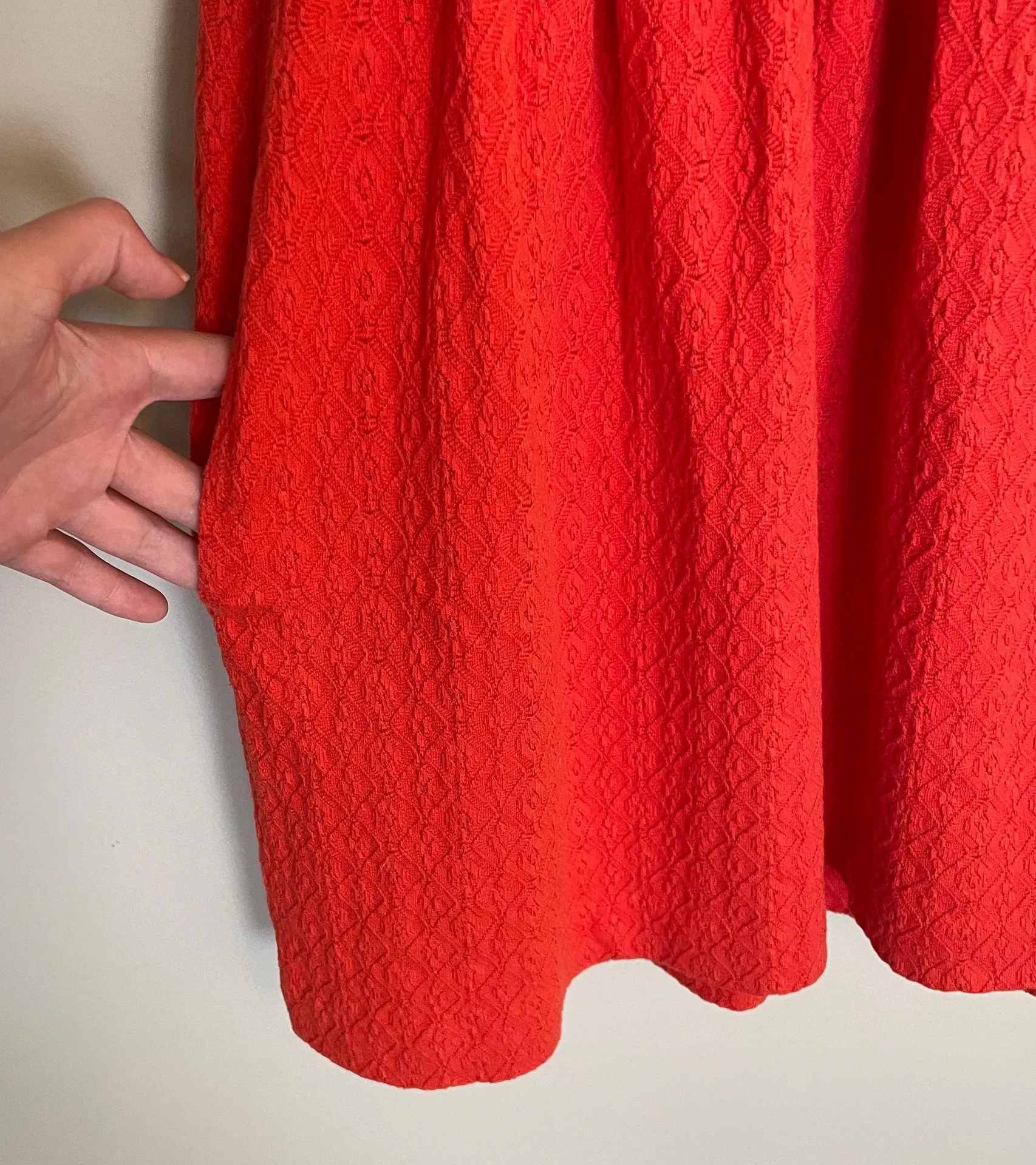 Deletta Embossed Orange Mini Dress - Image 6