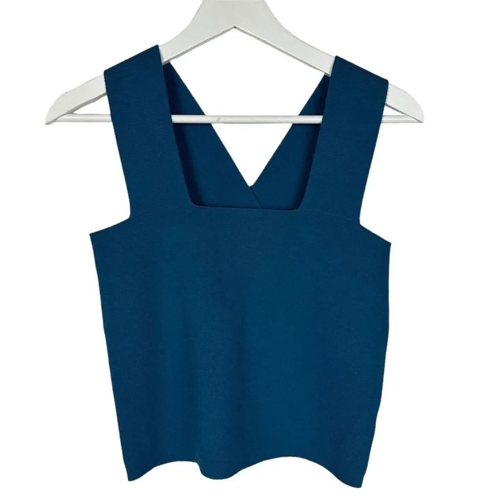 NWOT House of Harlow 1960 Teal Green Sleeveless Compression Sculpt Tank Crop Top Size XS - Image 5