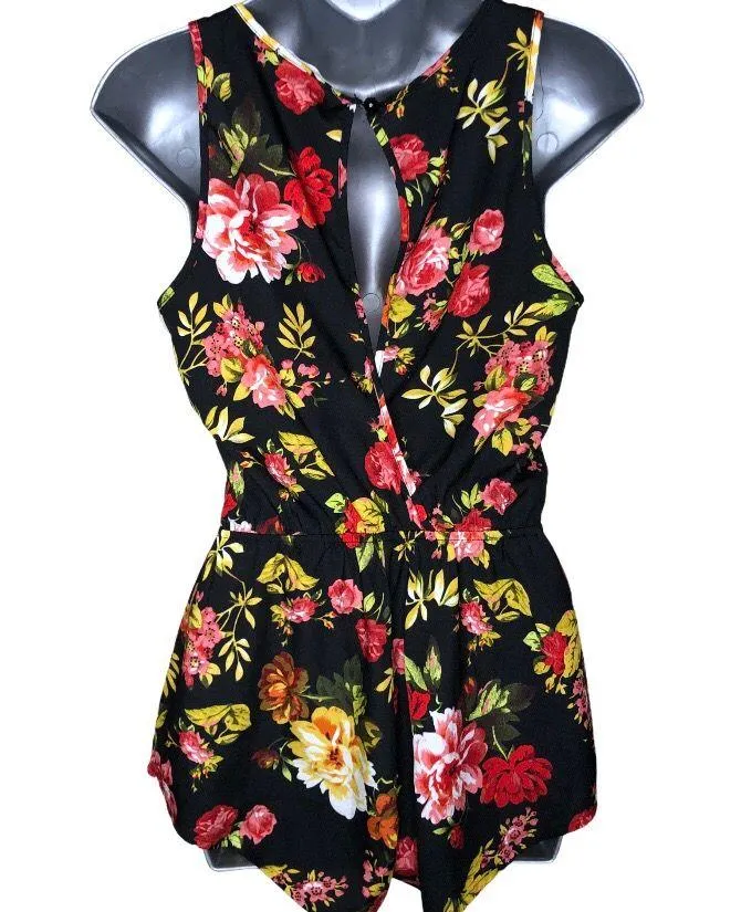 Ambiance Apparel Black Floral Romper - Image 3