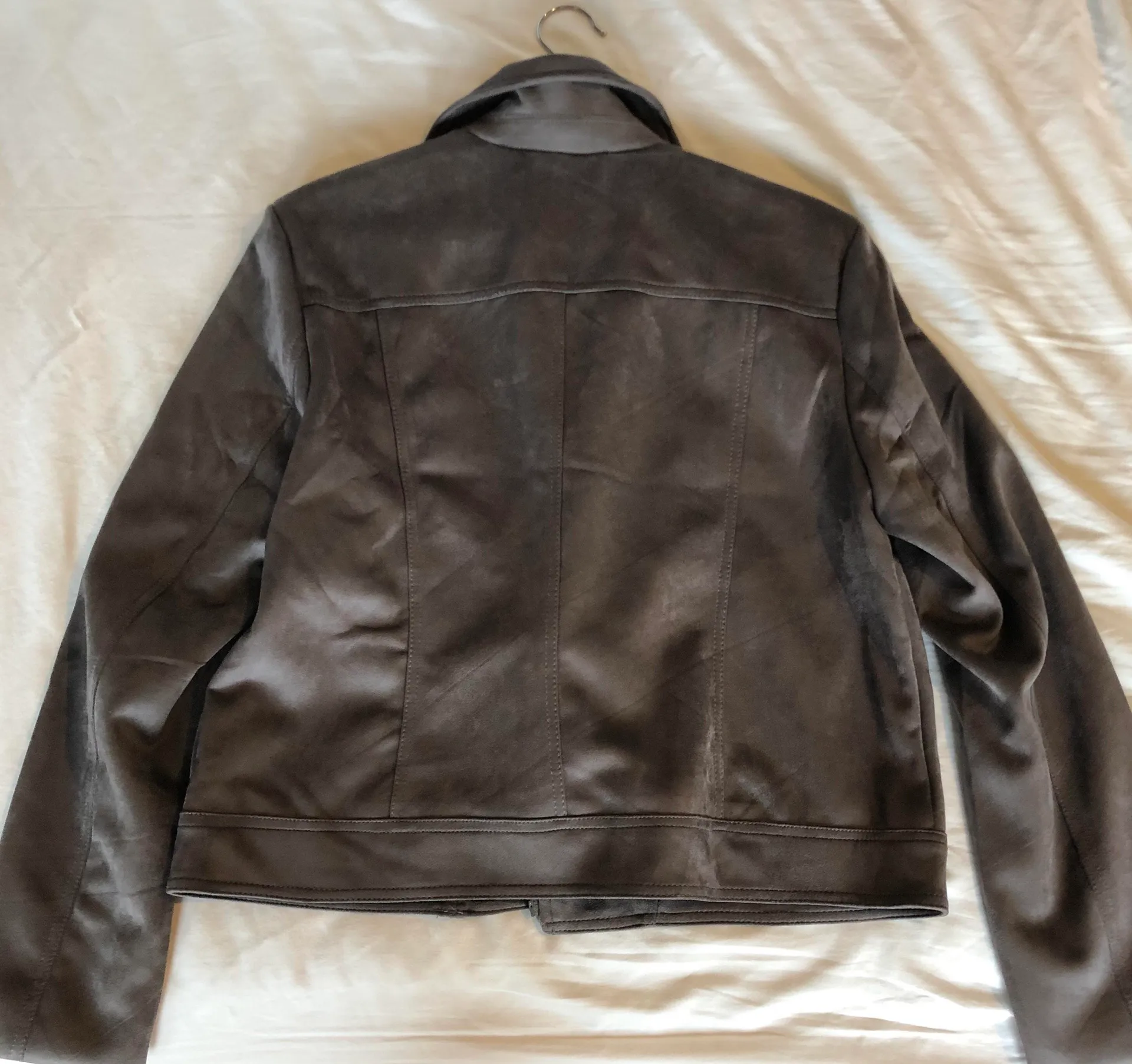 Philosophy Grey Faux Suede Jacket - Image 2