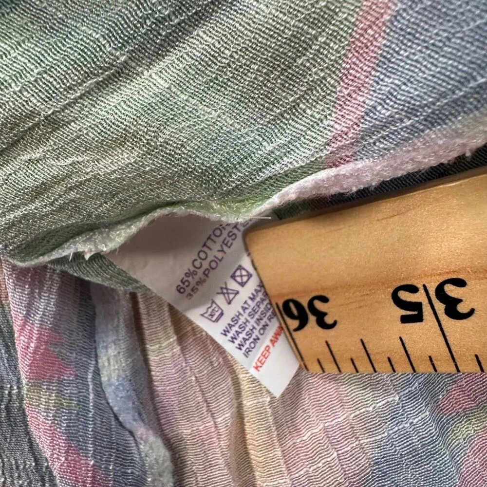 Creations Pastel Crochet Tunic Swim Cover Up Women's One Size Gauzy Tie Dye Y2k Purple - Image 6