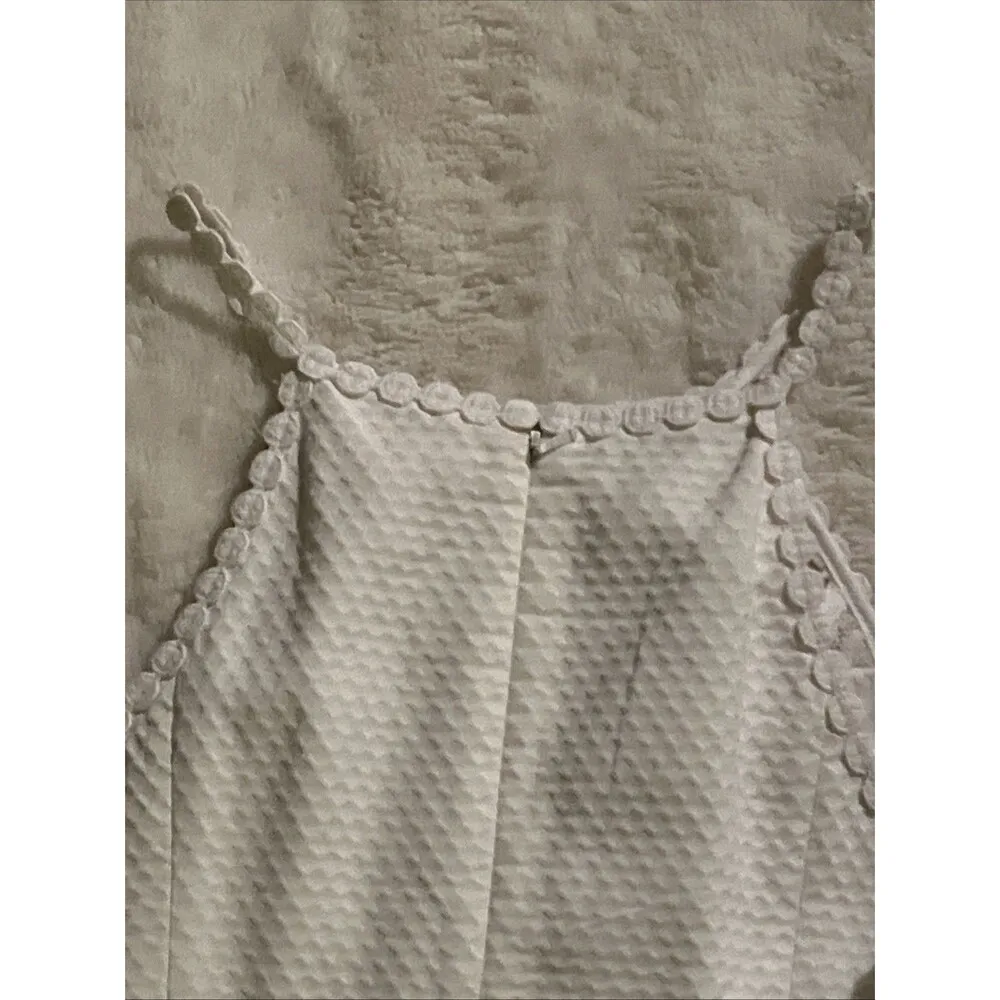 Lilly Pulitzer Shift Midi Halter Dress Eyelet Embroidery White Size 0 - Image 4