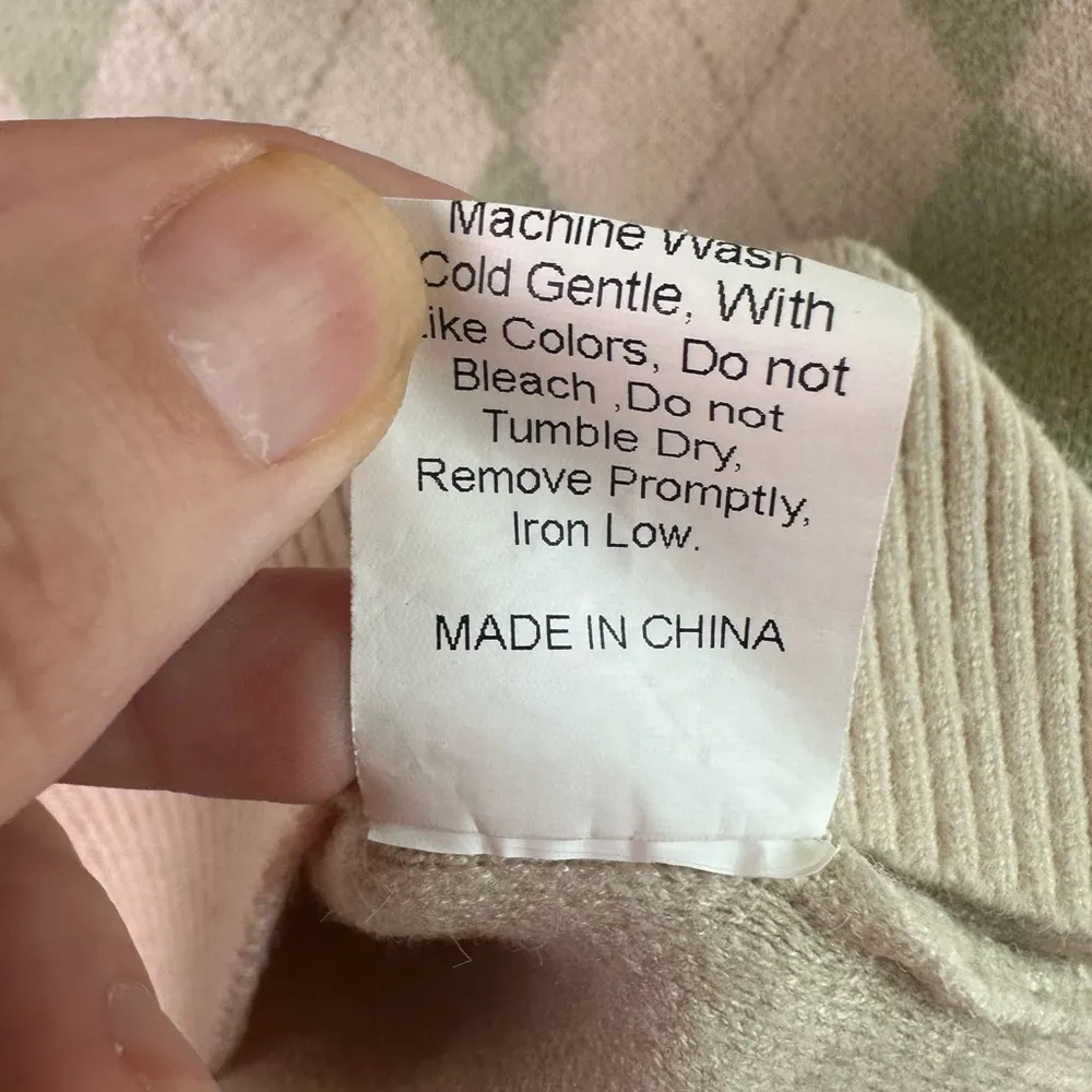 Princess Polly Sweater Womens XS Vest Argyle Light Green Prep School Clueless - Image 5