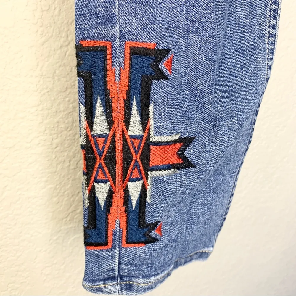 TopShop Moto Jamie Embroidered Southwestern Skinny Jeans Size 28 - Image 10