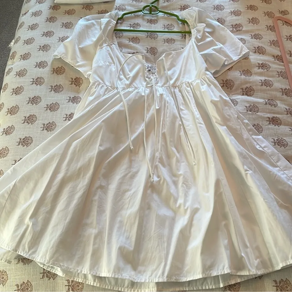 White Puff Sleeve Dress - Image 3