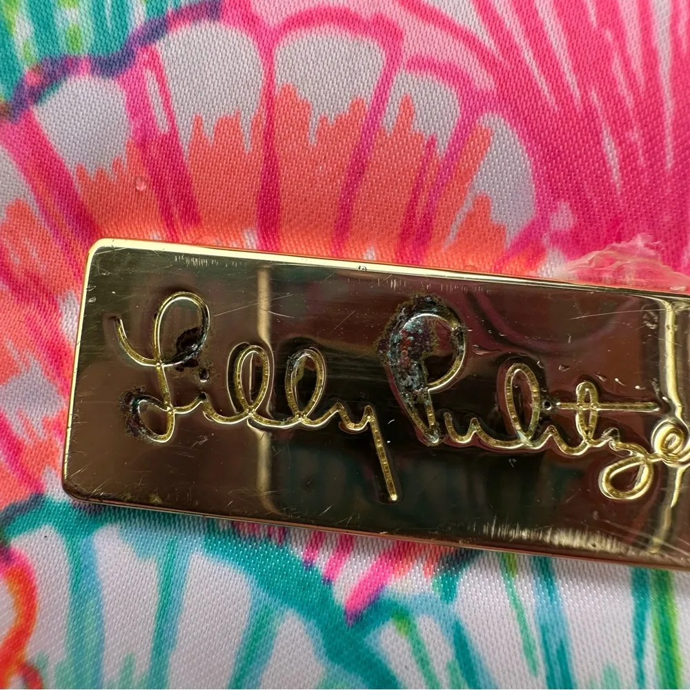 Lilly Pulitzer Wristlet Zipper Wallet w/ Sea Shells Pink/Blue - Image 4